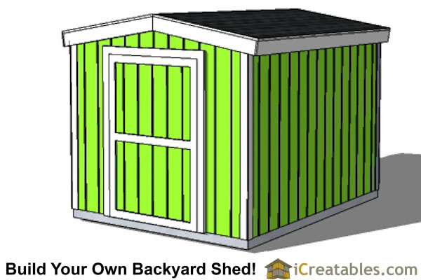 8x10 8 foot tall  shed plans front